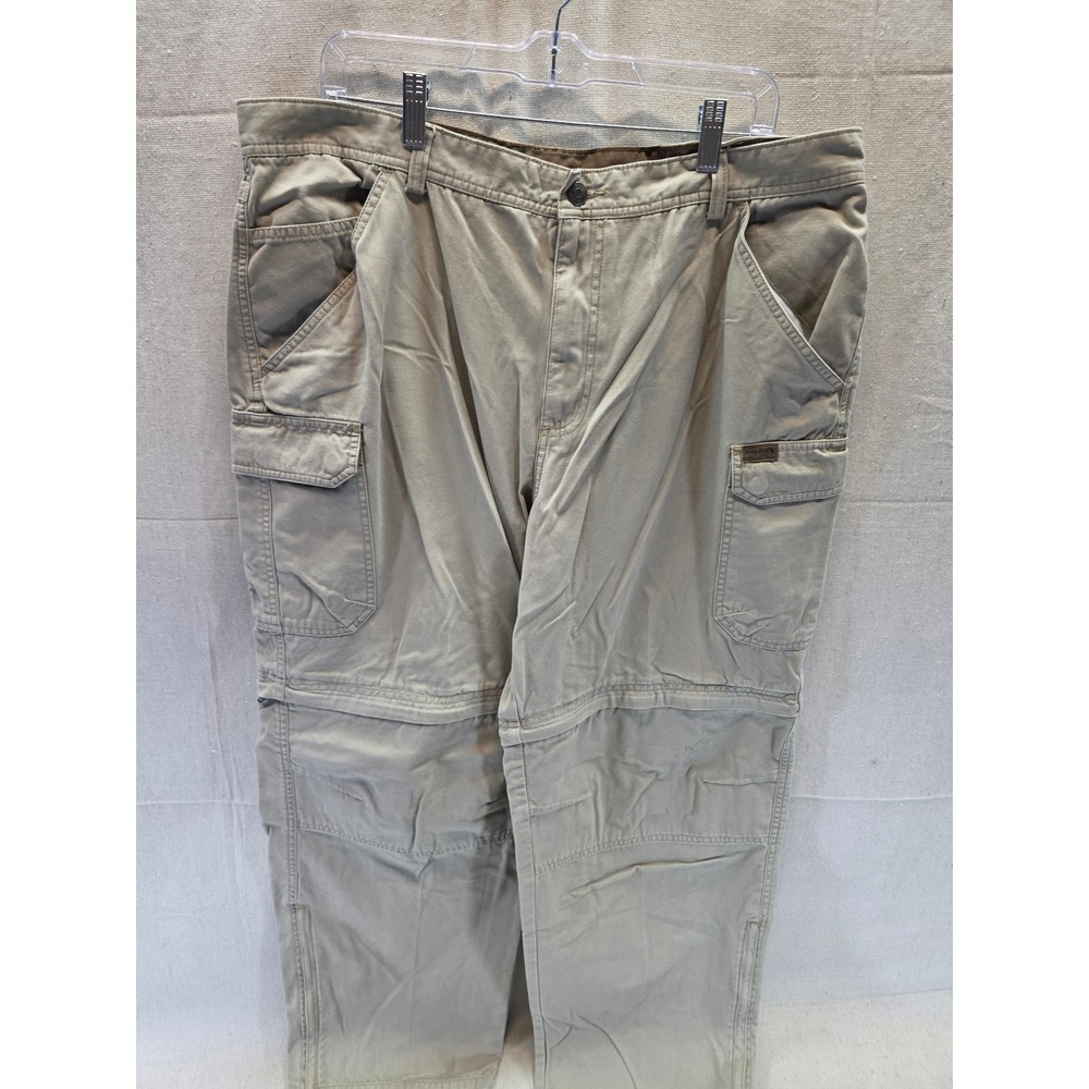 Guide Series Mens 38x32 Convertible Cargo Pants Khaki Tan Cotton‎ Zip Off Hiking